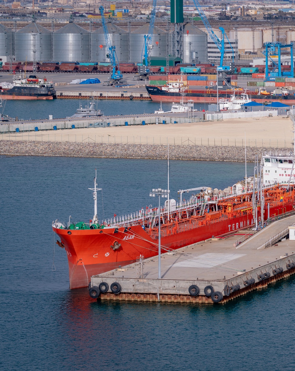 Port infrastructure near water