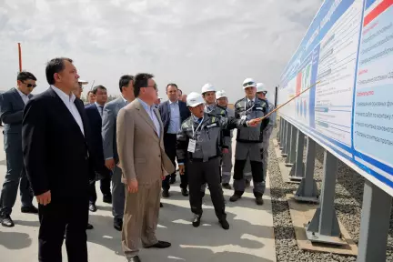 Prime Minister of the RoK Askar Mamin familiarizes himself with the progress of the Integrated Gas-based Petrochemical Complex (Phase I – Polypropylene Production) construction in the Atyrau Province.